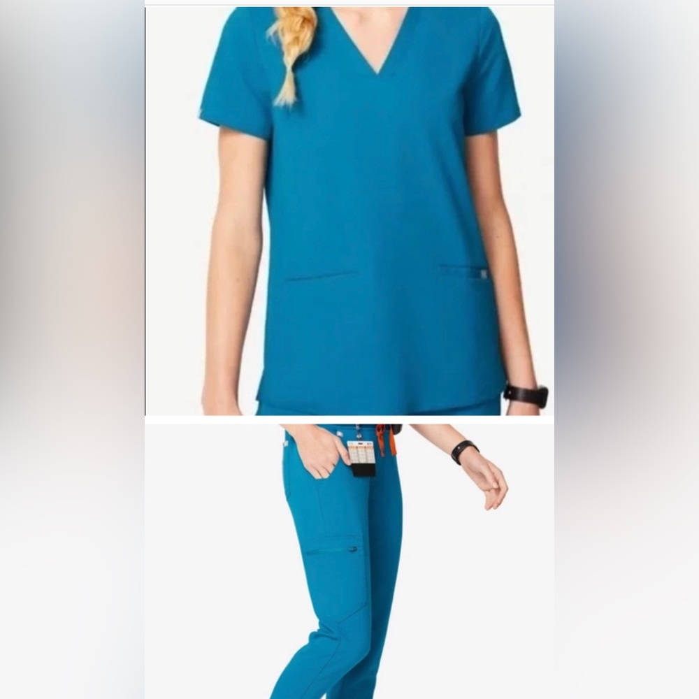 FIGS Set (XS Casma Top & XS/T Zamora Bottoms in Alps Blue)! Great condition!